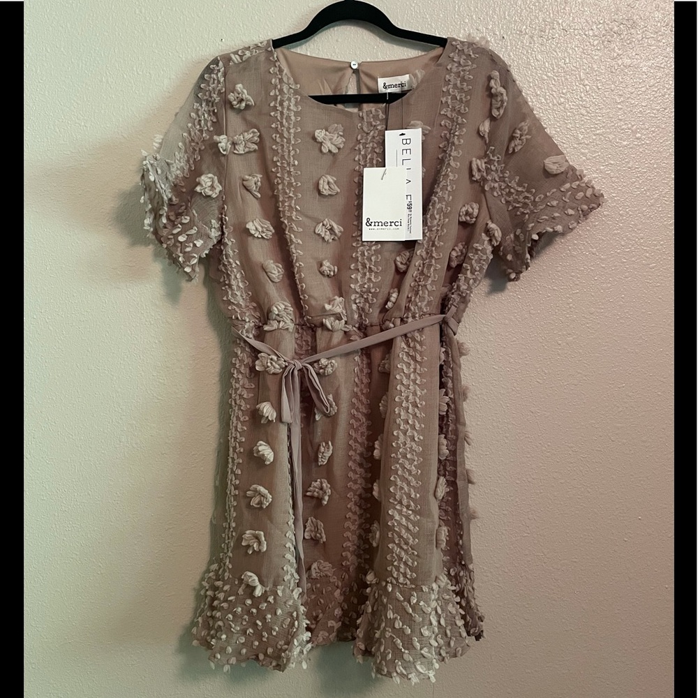 &merci So Romantic Textured Mini Dress